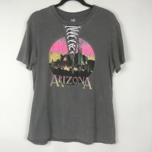 Made right gray Arizona graphic lace detail top
